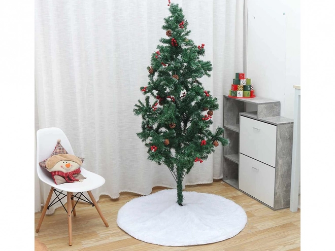 Flauschiger weißer Weihnachtsbaumunterleger