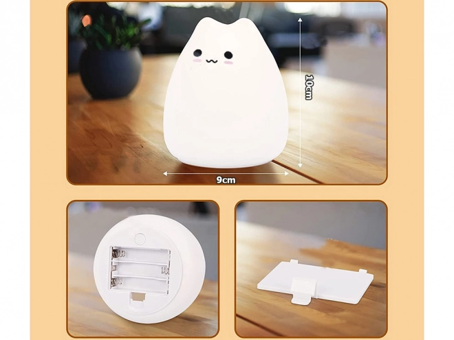 Kinder siliconen nachtlampje Kat RGB aanraak
