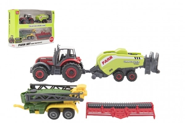 Set van boerderijtractoren en accessoires