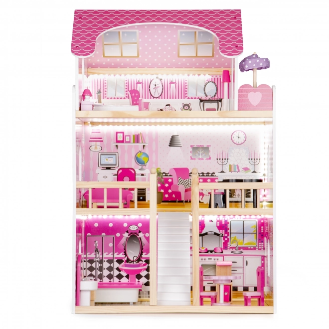 Houten poppenhuis met meubels van ECOTOYS