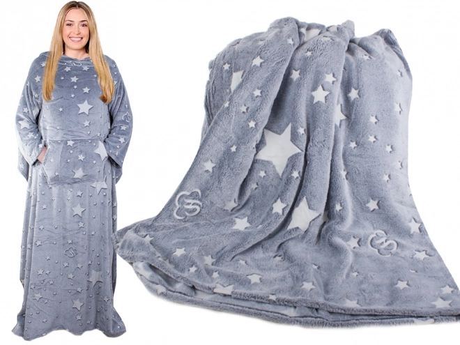 Fleece Blanket with Sleeves – Glows in the Dark