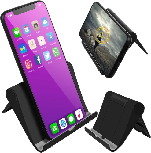 Folding universal phone stand – black