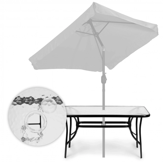 Tafel met parasolgat