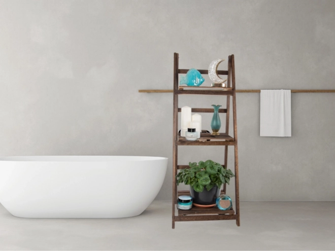 Houten ladderstandaard voor planten