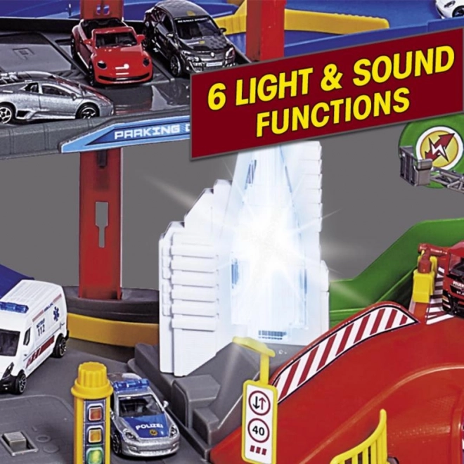 Garage Super City + 6 petites voitures et train