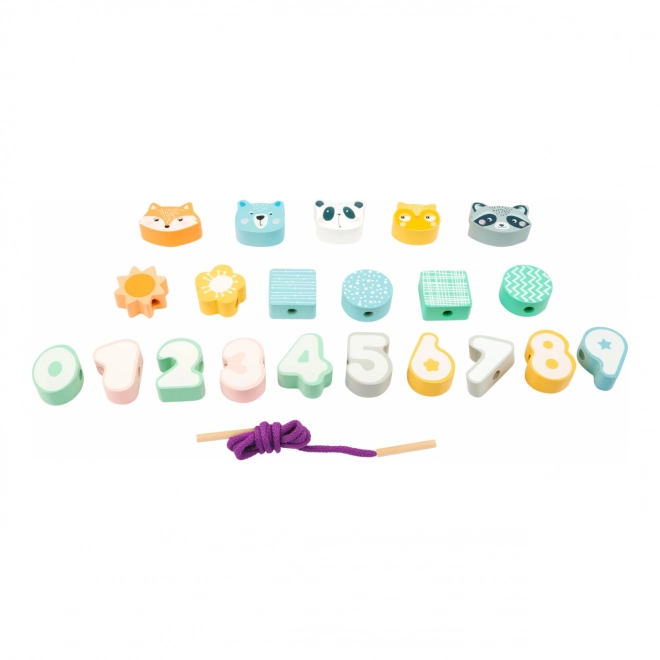 Small Foot Bead Stringing Set in Pastel Colors