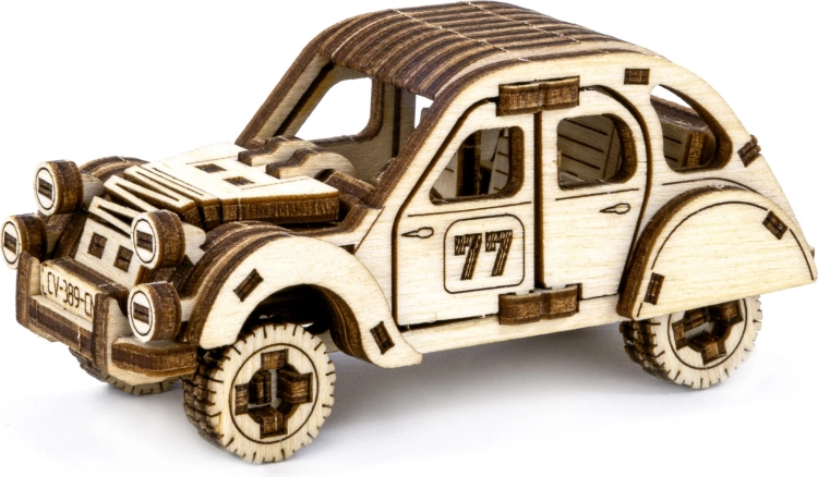 Houten 3D-puzzel – rallyauto om zelf te bouwen