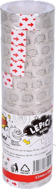 Ruban adhésif transparent 12 mm x 10 m - lot de 12 pièces