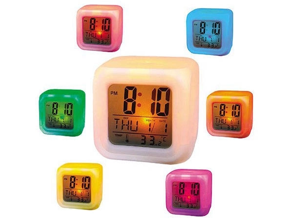 Wekker Chameleon met LCD, thermometer en verlichting