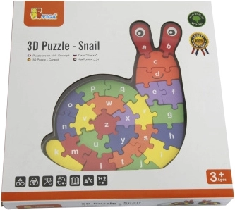 3D Puzzle Snail with Alphabet