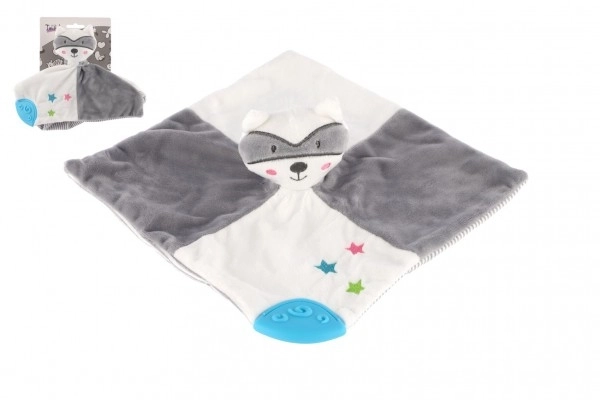 Wasmbeer knuffeldoekje rammelaar pluche 20x20cm op kaart in zak 0+