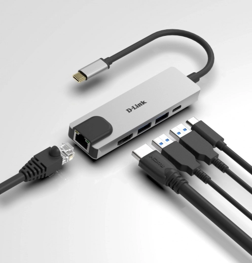 Hub D-Link USB‑C 5‑en‑1 avec HDMI, USB 3.0 et Ethernet Gigabit