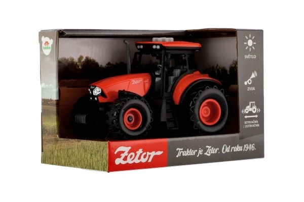 Rode Zetor tractor op traagheidsmotor met licht- en geluidseffecten