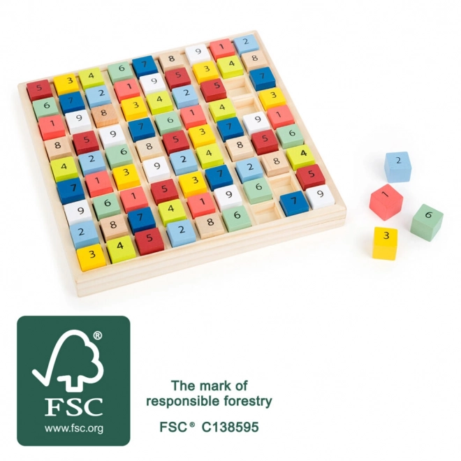 Small Foot houten sudoku gekleurde blokjes