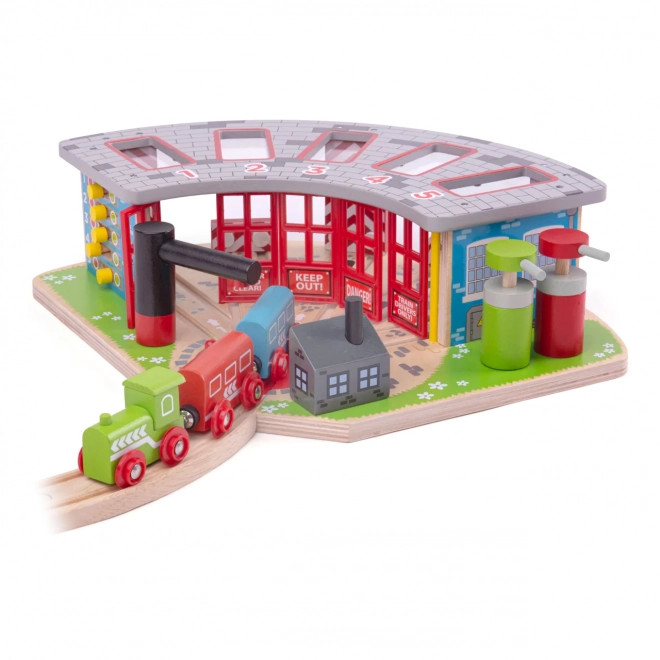 Bigjigs Rail Exclusieve Depot voor 5 Treinen