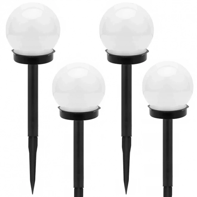 Solar-Gartenlampen Rund Weiß 4er Set