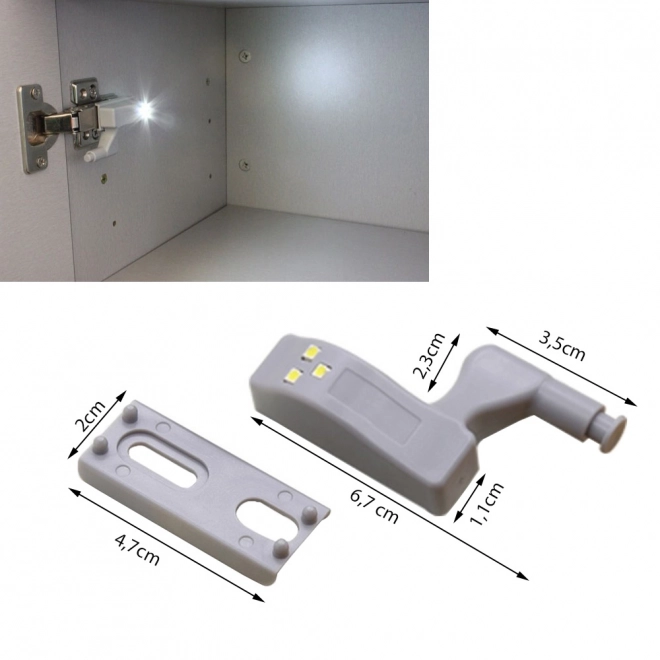 Lampe pour charnières avec trois LED