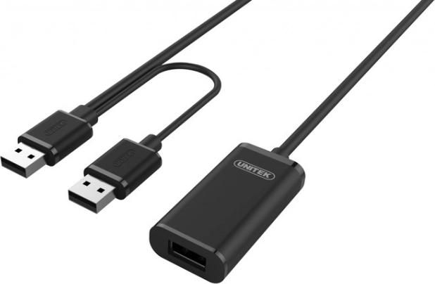 Active USB 2.0 Extension Cable 20 m UNITEK Y-279 black