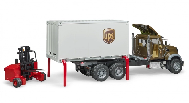 Bruder vrachtwagen Mack UPS met vorkheftruck