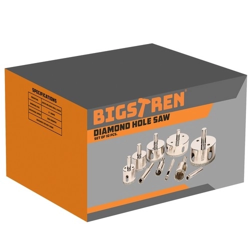 Diamanten boorzaagset 10 stuks - Bigstren 21641