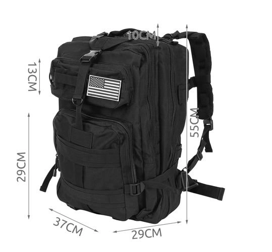 XL Zwarte militaire rugzak