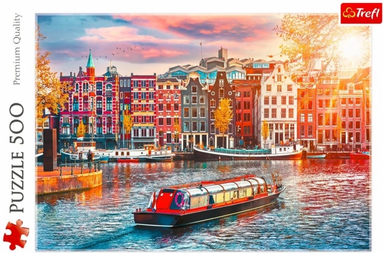 Realistic motif of Amsterdam canals