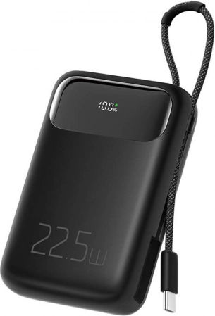 Powerbank Mcdodo 10000 mAh met USB‑C‑kabel, 22,5 W (zwart)