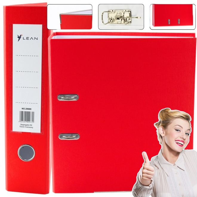 Lever arch file A4, 75 mm spine, red