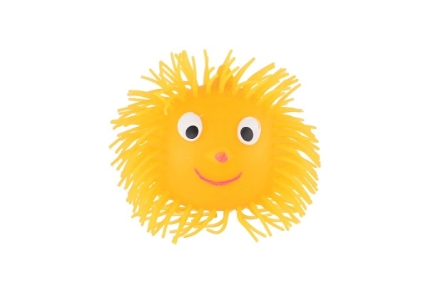 Pluizige rubberen antistressbal 8,5 cm met licht op batterijen tot 6 kleuren