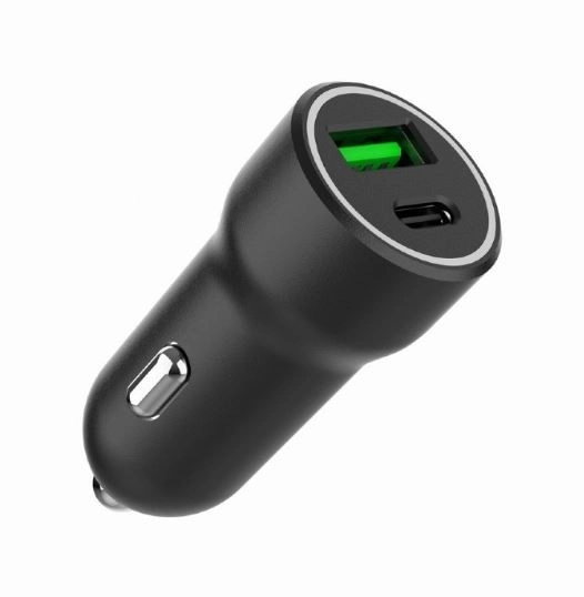 Black Car Charger USB-A/USB-C 20W PD