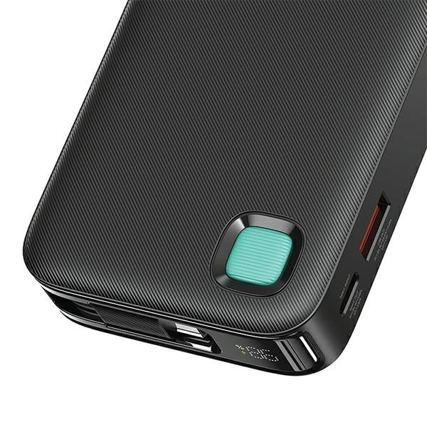 Powerbank met capaciteit van 10000mAh en snelladen van 20W met ingebouwde USB-C kabel
