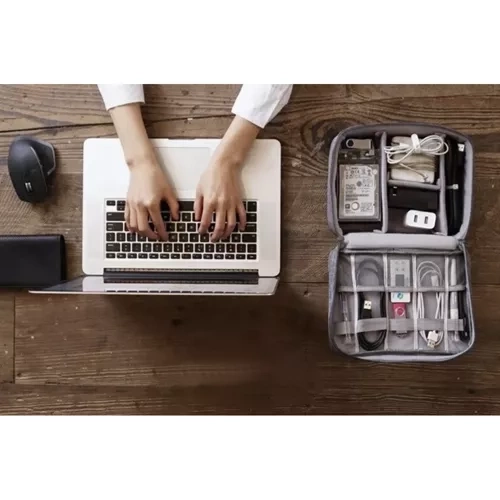Travel Cable and Charger Organizer with Handle