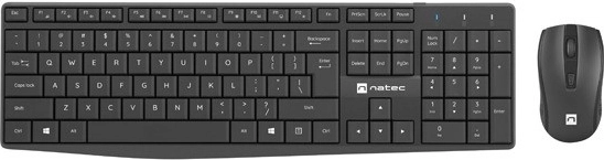 Ensemble clavier et souris sans fil Natec Squid noir