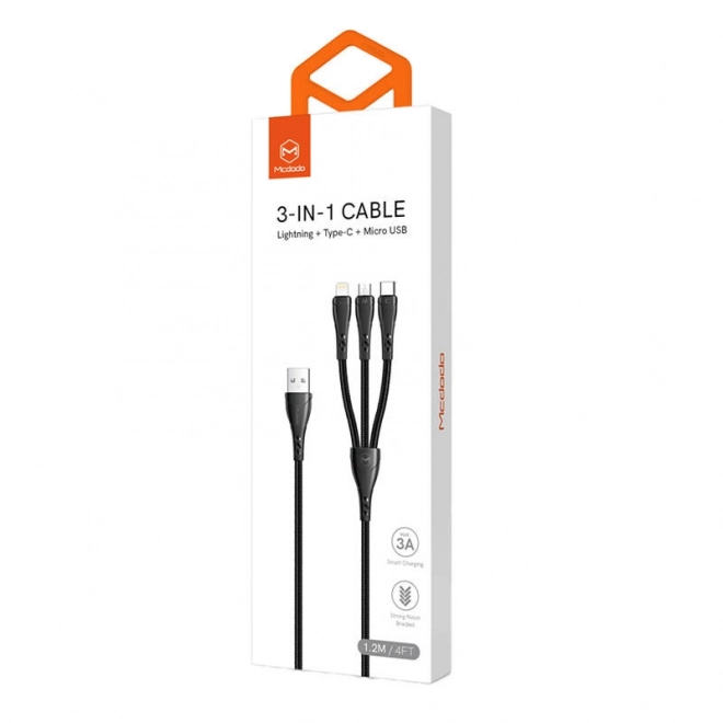 Mcdodo 3-in-1 USB-C Lightning Micro USB Charging Cable