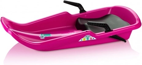 Cyclone Monster plastic sled with seat and brakes – Pink