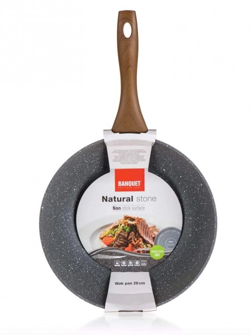 WOK-pan 28 cm NATUURLIJKE STEEN