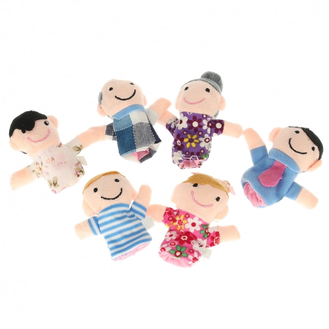 Familie textiele vingerpoppen - set van 6 stuks