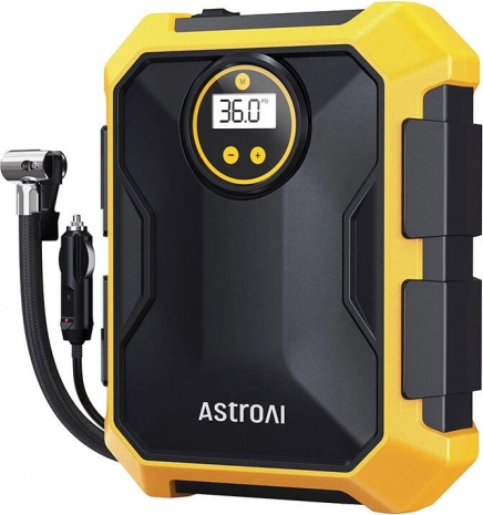 ASTROAI Air Compressor 12V, 100 PSI, Yellow