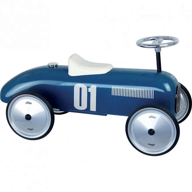 Vintage metalen loopauto blauw