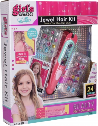 Set zum Haarstyling mit Applikator, 24 Verzierungen