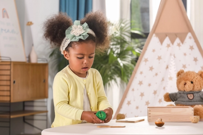 Houten snijset - groenten voor kinderen