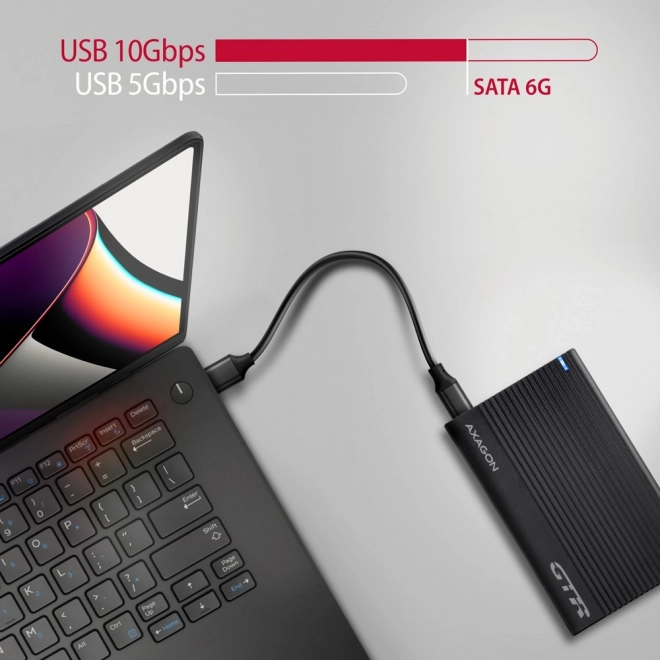 Aluminium behuizing voor externe USB3.2 Gen 2 schijven - SATA 6G 2.5" SSD/HDD