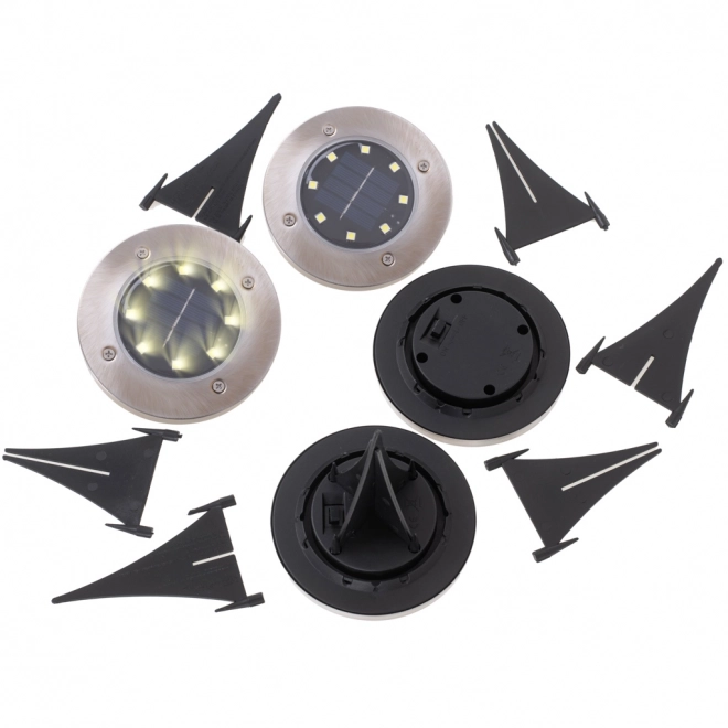Solar Ground Spike Garden Lamps Set of 4 Warm White
