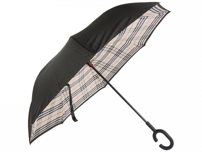 Umbrella inverted folding umbrella strong wires sturdy standing umbrella – Striped