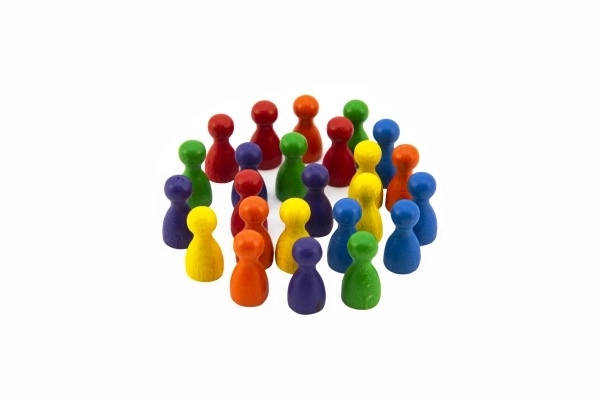 Wooden Figures 25mm 6 Colors - Board Game