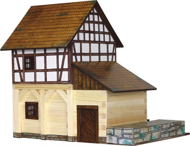 Moulin à eau à colombages - maquette en bois à assembler