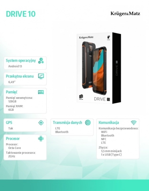 Duurzame smartphone Kruger&Matz Drive 10