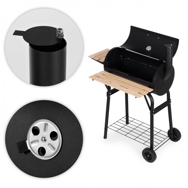 Grote tuinbarbecue met thermometer en schoorsteen