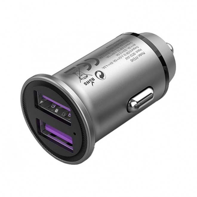 Auto-oplader 2x USB Vention 30W Grijs