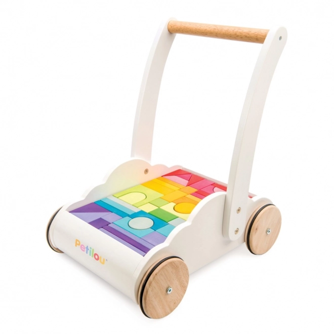 Wagentje met regenboogblokken Petilou